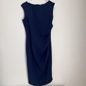 Elegant Navy Blue Sleeveless Dress